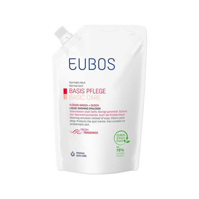 EUBOS Red Liquid Washing Emulsion Refill Υγρό καθαρισμού σώματος ανταλλακτικό Red 400ml