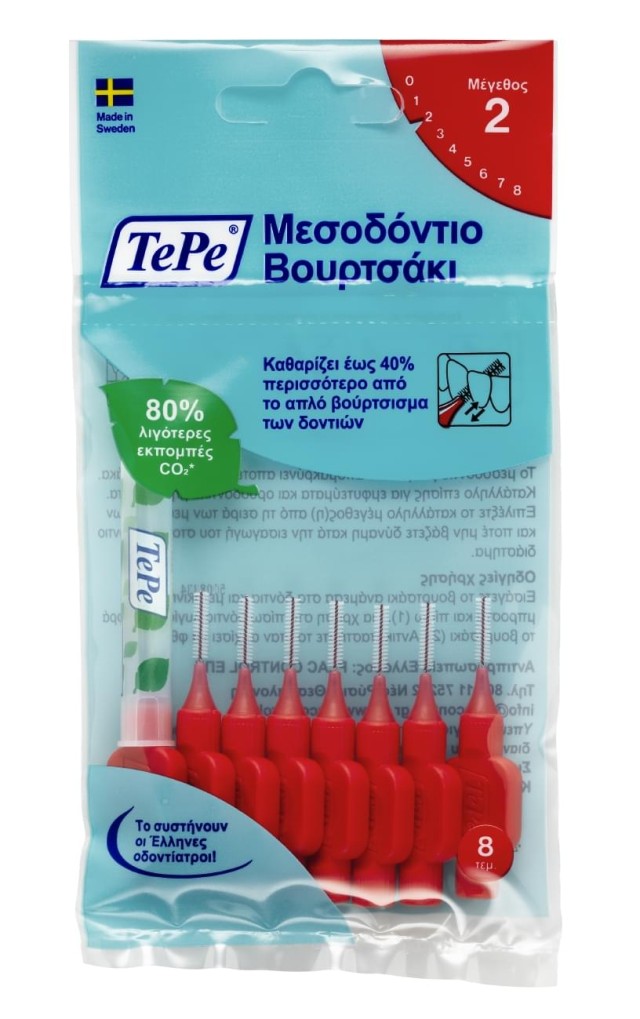 TEPE Original Μεσοδόντια Βουρτσάκια 0.5mm Κοκκινο 8τμχ