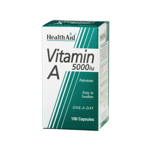 HEALTH AID Aid Vitamin A 5000iu Συμπλήρωμα Διατροφής με Βιταμίνη Α για Δημιουργία Δυνατής Κυτταρικής Μεμβράνης 100 Κάψουλες