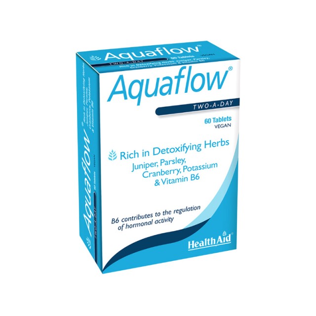 HEALTH AID Aquaflow Συμπλήρωμα Διατροφής με Εκχυλίσματα Βοτάνων και Βιταμίνη Β6 για την Κατακράτηση Υγρών 60 Ταμπλέτες