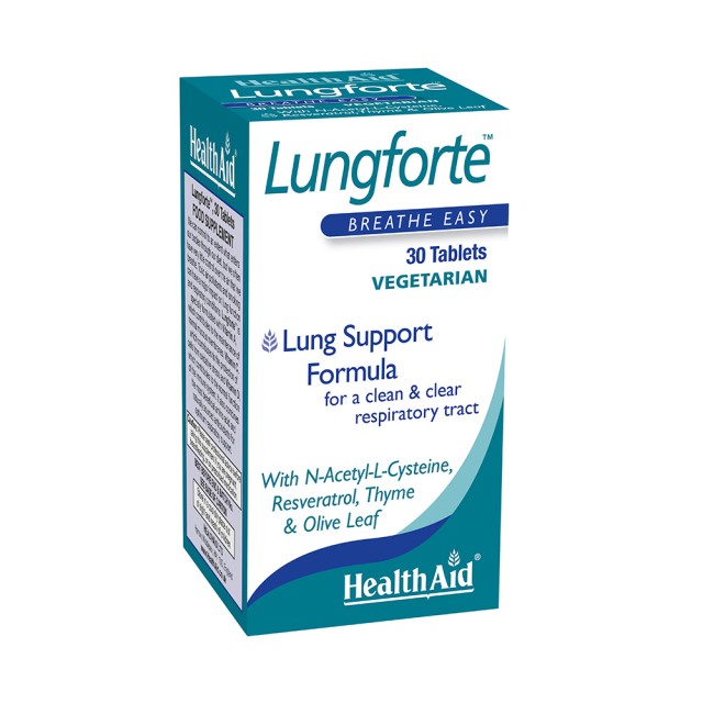 HEALTH AID Lungforte Συμπλήρωμα Διατροφής για Υγιές Άνω Αναπνευστικό & Ανοσοποιητικό Σύστημα 30 Ταμπλέτες