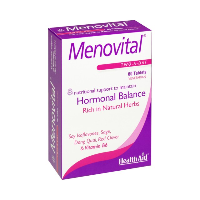 HEALTH AID Menovital - Menopause Συμπλήρωμα Διατροφής για την Εξισορρόπηση των Συμπτωμάτων της Εμμηνόπαυσης 60 Ταμπλέτες