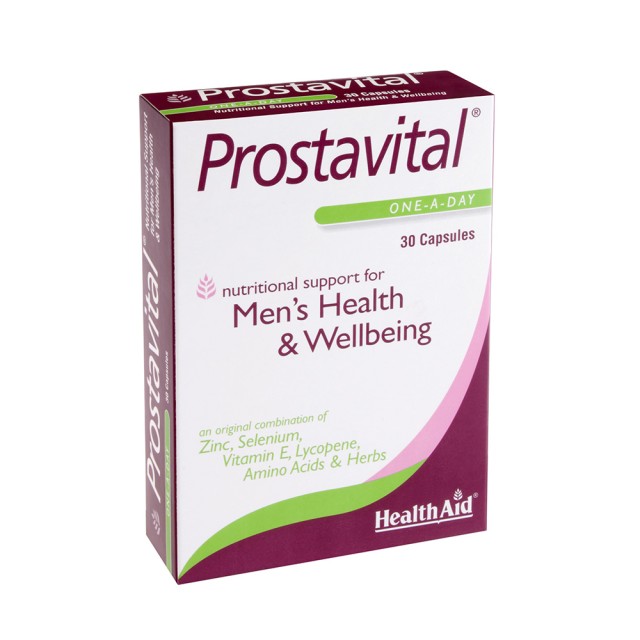 HEALTH AID Prostavital Συμπλήρωμα Διατροφής με Βιταμίνες, Μέταλλα & Φυτικά Εκχυλίσματα για τη Διατήρηση της Υγείας του Προστάτη 30 Κάψουλες
