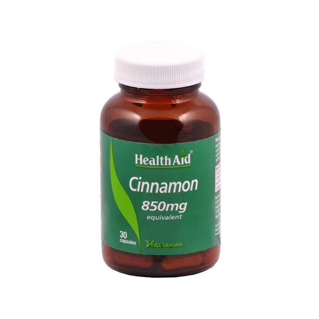 HEALTH AID Cinnamon 850mg Συμπλήρωμα Διατροφής με Κανέλα για τη Διατήρηση των Φυσιολογικών Επιπέδων Γλυκόζης 30 Κάψουλες