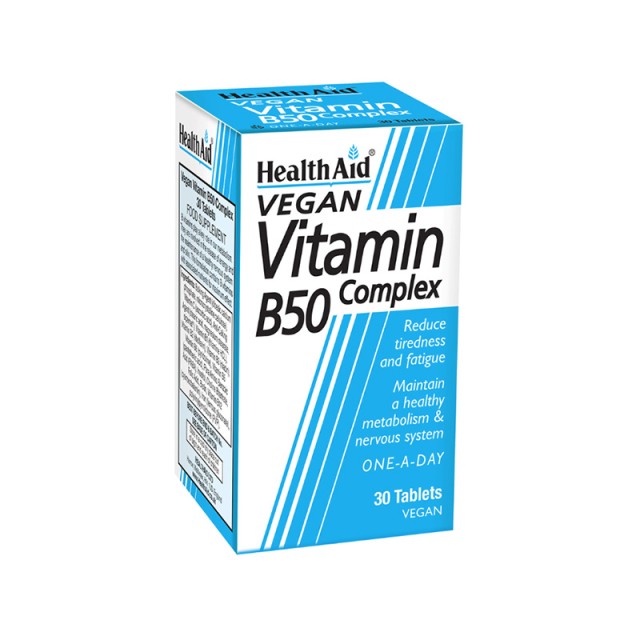 HEALTH AID Β 50 Complex Ενισχυμένος συνδυασμός βιταμινών του Συμπλέγματος Β 30 Ταμπλέτες