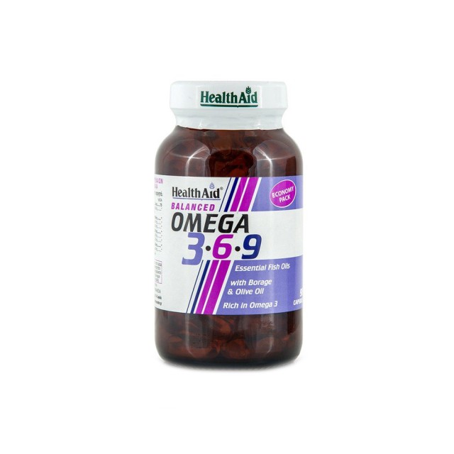 HEALTH AID Omega 3-6-9 1155Mg Συμπλήρωμα Διατροφής με Ιχθυέλαια, Έλαιο Μποράγκου & Ελιάς για Προστασία της Καρδιάς & του Κυκλοφορικού 90 Κάψουλες