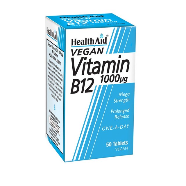 HEALTH AID Vitamin Β12 1000Μg Cobalamin για την Καλή Λειτουργία του Νευρικού Συστήματος 50 Ταμπλέτες
