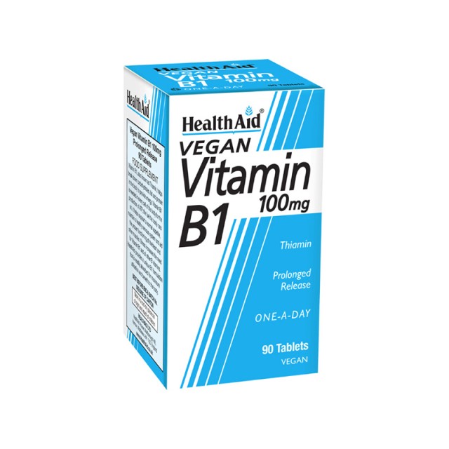 HEALTH AID Vitamin B1 100mg Συμπλήρωμα Διατροφής για το Νευρικό Σύστημα 90 Ταμπλέτες