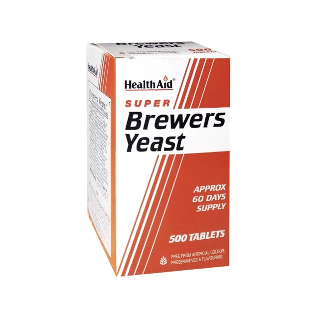 HEALTH AID Brewers Yeast Συμπλήρωμα Διατροφής με Μαγιά Μπύρας για Ενίσχυση του Νευρικού & Ανοσοποιητικού Συστήματος 500 Ταμπλέτες