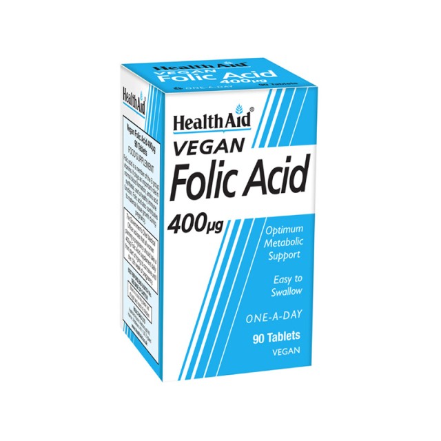 HEALTH AID Acid Folic 400mg Φολικό Οξύ Ιδανικό Για Την Περίοδο της Εγκυμοσύνης 90 Ταμπλέτες