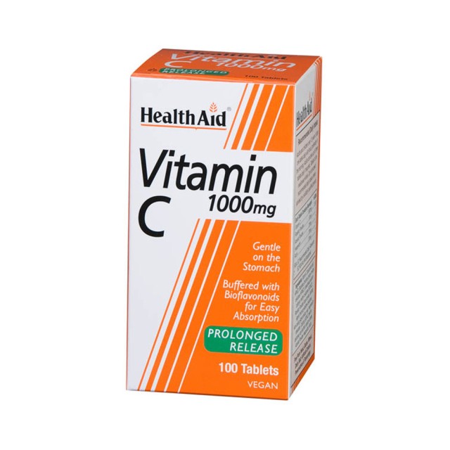HEALTH AID Vitamin C 1000mg Συμπλήρωμα Διατροφής Μασώμενη Βιταμίνη C για Τόνωση, Ενίσχυση Ανοσοποιητικού Συστήματος & Πρόληψη Κρυολογήματος 60 ταμπλέτες Βραδείας Αποδέσμευσης
