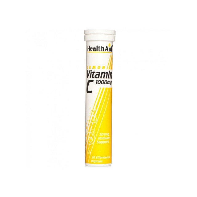 HEALTH AID Vitamin C 1000mg Lemon Δισκία Με Υψηλή Περιεκτικότητα Σε Βιταμίνη C με Γε?ση Λεμόνι 20 αναβράζοντα δισκία