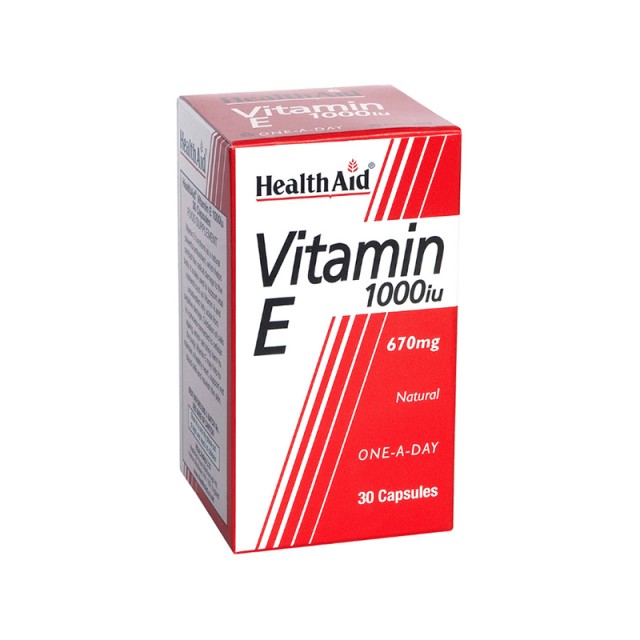 HEALTH AID Vitamin Ε 1000Iu Συμπλήρωμα Διατροφής με Βιταμίνη Ε για Ενδυνάμωση & Αντιοξειδωτική Δράση 30 Κάψουλες