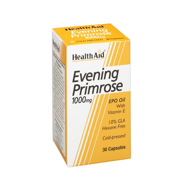 HEALTH AID Evening Primrose 1000mg Συμπλήρωμα Διατροφής Για Γυναίκες Με Προεμμηνορροϊκό Σύνδρομο 30 Κάψουλες