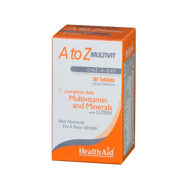 HEALTH AID Α To Ζ Multivit - Lutein Πολυβιταμίνες Με Μέταλλα & Λουτεϊνη 30 ταμπλέτες