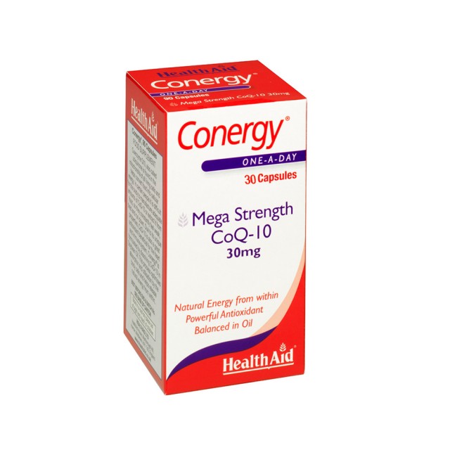 HEALTH AID Conergy Co-Q10 30Mg Συνένζυμο Q10 για την Παραγωγή Ενέργειας & την Ενίσχυση του Ανοσοποιητικού 30 Κ?ψουλες