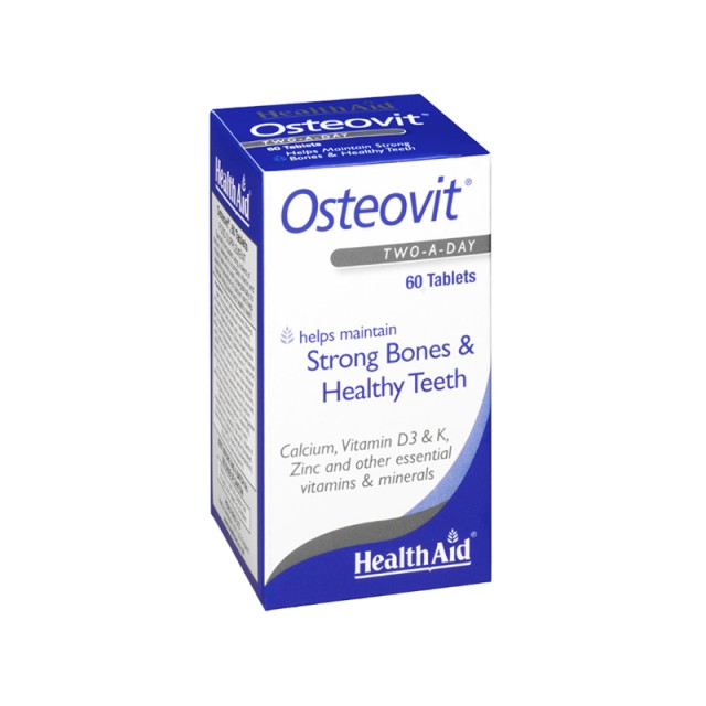 HEALTH AID Osteovit Συμπλήρωμα Διατροφής με Ασβέστιο, Βιταμίνες & Μέταλλα για Υγιή Οστά 60 Ταμπλέτες