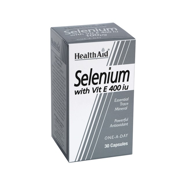 HEALTH AID Selenium 100Μg + Vit Ε Συμπλήρωμα Διατροφής με Σελήνιο & Βιταμίνη Ε για τον Θυροειδή 30 κάψουλες
