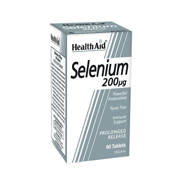 HEALTH AID Selenium 200Μg Συμπλήρωμα Διατροφής με Σελήνιο για Αντιοξειδωτική Προστασία 60 Ταμπλέτες