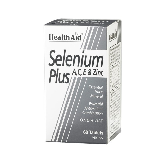 HEALTH AID Selenium Plus 200Μg Α, C, Ε, Zn Συμπλήρωμα Διατροφής με Σελήνιο, Βιταμίνες & Ψευδάργυρο με Αντιοξειδωτική Δράση 60 Ταμπλέτες