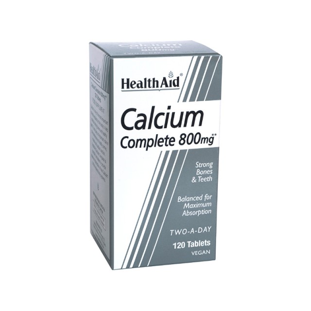 HEALTH AID Calcium Complete 800mg Συμπλήρωμα Διατροφής Ασβεστίου για Υγιές Μυοσκελετικό & Νευρικό Σύστημα 120 Ταμπλέτες