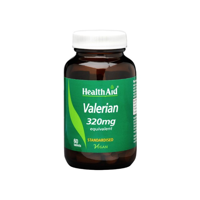 HEALTH AID Valerian 320mg Συμπλήρωμα Διατροφής με Βαλεριάνα για Καταπολέμηση της Αϋπνίας, του Έντονου Άγχους & της Κούρασης 60 Ταμπλέτες