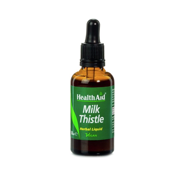 HEALTH AID Milk Thistle Liquid - Thistle Συμπλήρωμα Διατροφής με Γαϊδουράγκαθο σε Υγρή Μορφή με Αποτοξινωτικές Ιδιότητες για Υγιές Συκώτι 50ml