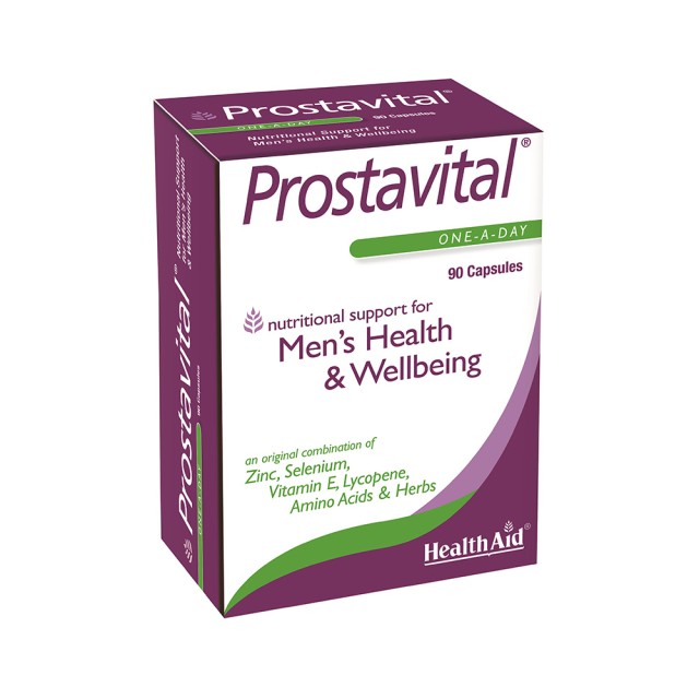 HEALTH AID Prostavital - Prostate Health - Συμπλήρωμα Διατροφής με Βιταμίνες, Μέταλλα & Φυτικά Εκχυλίσματα για την Υγεία του Προστάτη 90 Κάψουλες
