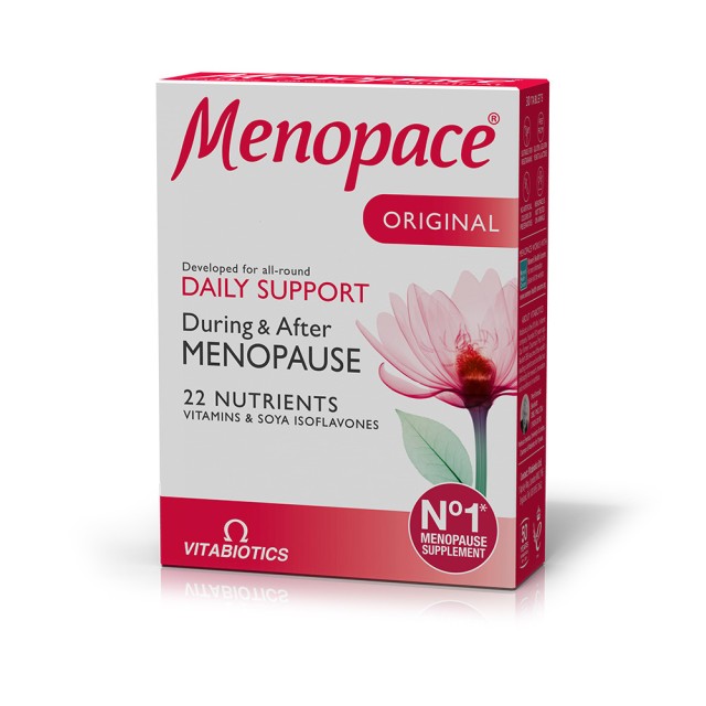 VITABIOTICS Menopace® Original Συμπλήρωμα για τα Συμπτώματα της Εμμηνόπαυσης 30 ταμπλέτες