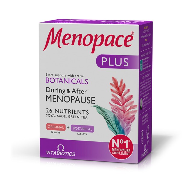 VITABIOTICS Menopace Plus Ολοκληρωμένο Σύστημα Αντιμετώπισης Έντονων Συμπτωμάτων Εμμηνόπαυσης 28 Ταμπλέτες & 28 Ταμπλέτες