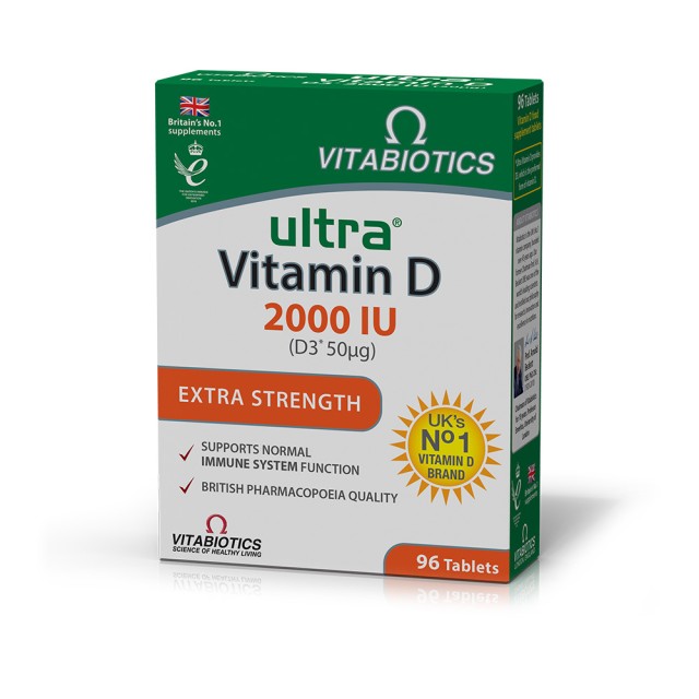VITABIOTICS Ultra Vitamin D3 Tablets 2000 Iu Συμπλήρωμα για την Καλή Υγεία των Οστών, των Μυών & του Ανοσοποιητικού 96 Ταμπλέτες