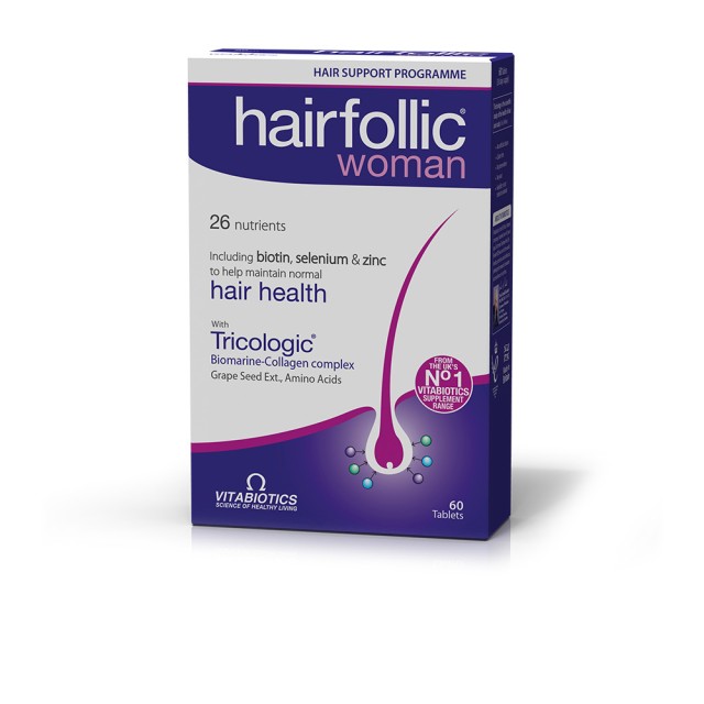 VITABIOTICS Hairfolic Woman Συμπλήρωμα Διατροφής Για την Γυναικεία Τριχόπτωση 60 Ταμπλέτες