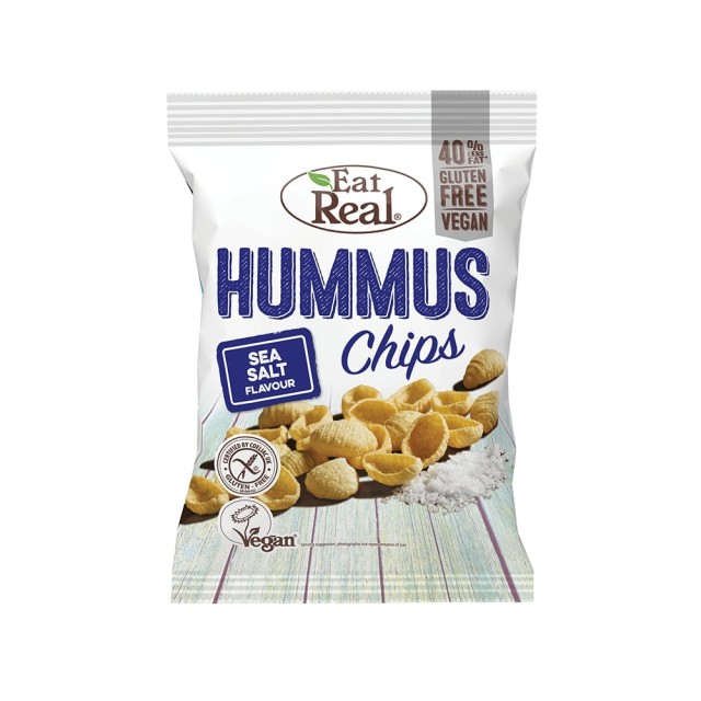 EAT REAL Chips χούμους θαλασσινό αλάτι 113gr