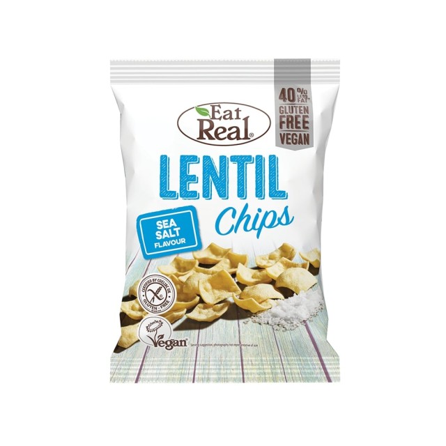 EAT REAL Chips φακής θαλασσινό αλάτι 40gr
