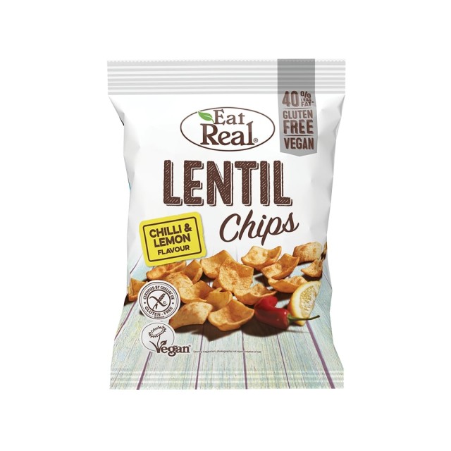 EAT REAL Chips φακής τσίλι & λεμόνι 40gr