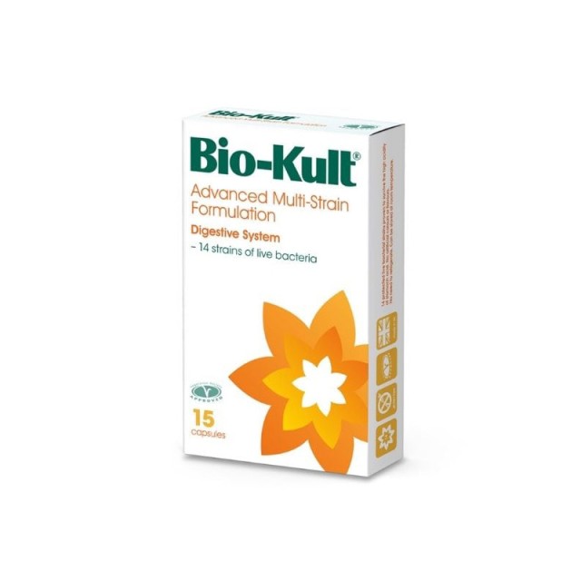 BIO-KULT Προβιοτική Φόρμουλα για τη Διατήρηση της Υγείας του Πεπτικού & Ανοσοποιητικού Συστήματος 15 κάψουλες