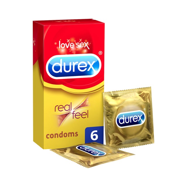 DUREX Real Feel Προφυλακτικά από Προηγμένο Υλικό για πιο Φυσική Αίσθηση Κατά την Επαφή 6τμχ