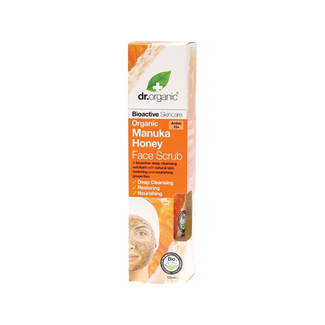 DR. ORGANIC Manuka Honey Face Scrub Κρέμα Απολέπισης Προσώπου με Βιολογικό Μέλι Μανούκα 125ml