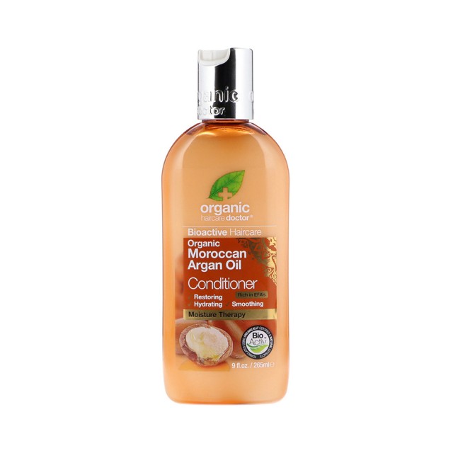DR. ORGANIC Organic Moroccan Argan Oil Conditioner Επανορθωτική & Ενυδατική Μαλακτική Κρέμα Μαλλιών με Βιολογικό Έλαιο Αργκάν 265ml