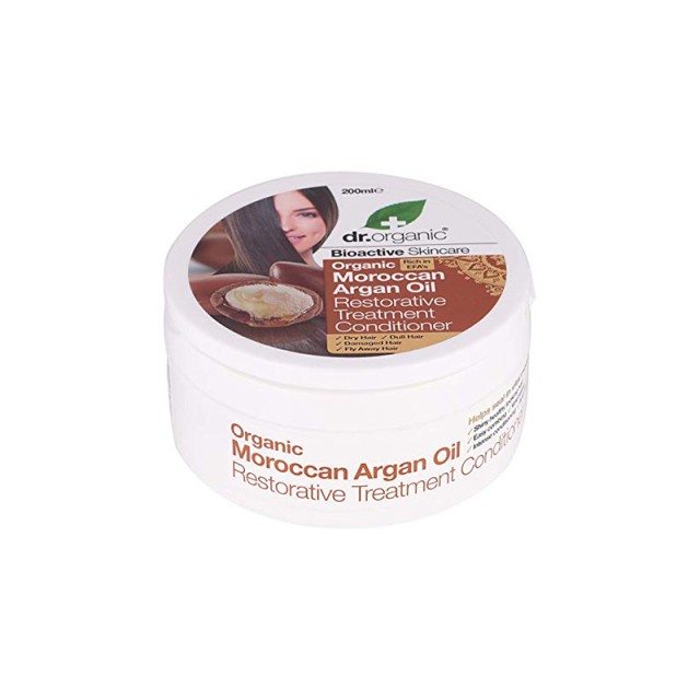 DR. ORGANIC Moroccan Argan Oil Restorative Treatment Conditioner Εντατική Μάσκα Μαλλιών με Βιολογικό Έλαιο Αργκάν 200ml