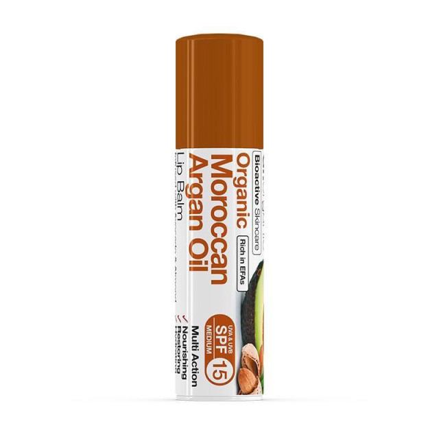 DR ORGANIC argan oil lip balm Ενυδατικό balm που θρέφει και προστατεύει σε βάθος τα χείλη 5,7ml
