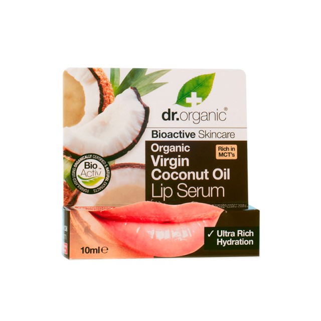 DR ORGANIC coconut oil lip serum Ορός Χειλιών με Βιολογικό Έλαιο Καρύδας 10ml