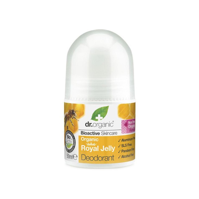 DR. ORGANIC Royal Jelly Roll-On Αποσμητικό με Βιολογικό Βασιλικό Πολτό 50ml