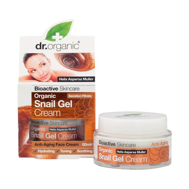 DR. ORGANIC Snail Gel Face Cream Ενυδατική & Αντιγηραντική Κρέμα Προσώπου με Έκκριμα Σαλιγκαριού 50ml