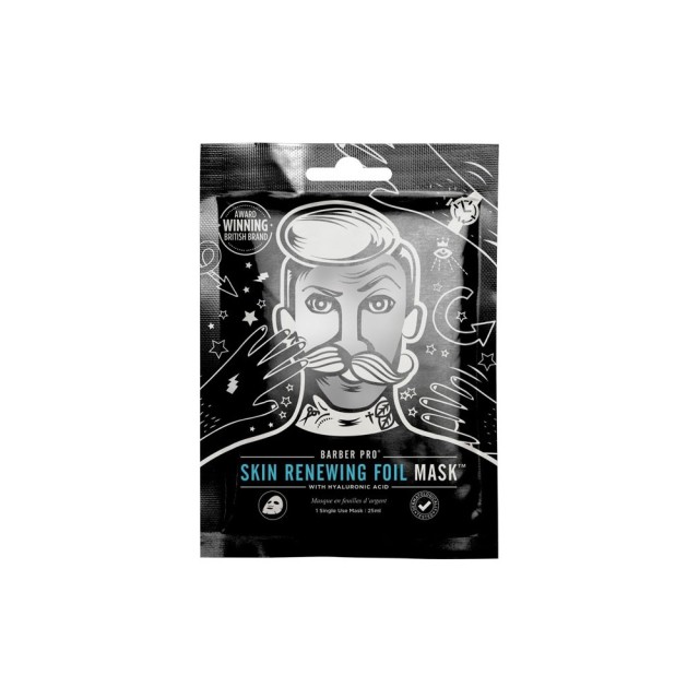 BARBER PRO Skin Renewing Foil Mask with Hyaluronic Acid & Q10