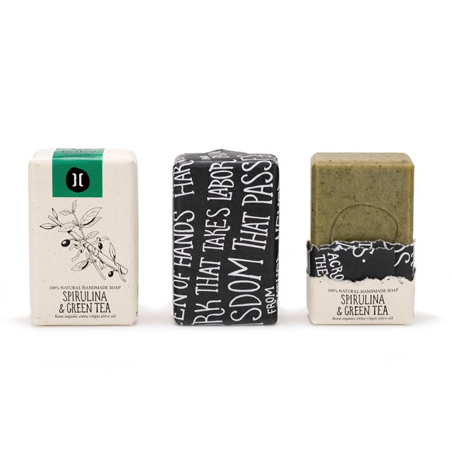 HELLEO Olive Oil Soap Σπιρουλίνα & Πράσινο τσάι 120gr