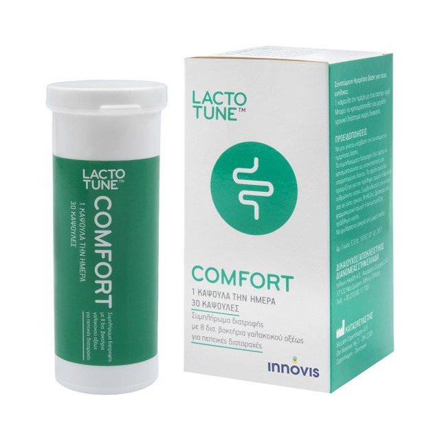 LACTOTUNE Comfort Συμπλήρωμα Διατροφής για την Ανακούφιση των Συμπτωμάτων Συνδρόμου Ευερέθιστου Εντέρου 30 Κάψουλες