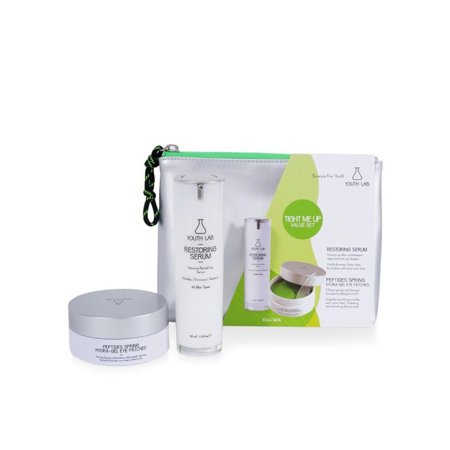 YOUTH LAB Tight Me Up Value Set Peptides Spring Hydra-Gel Eye Patches 60 Pairs & Youth Lab Restoring Serum 30ml