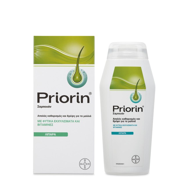 PRIORIN Σαμπουάν Θρέψης Με Φυτικά Εκχυλίσματα & Βιταμίνες - Λιπαρά Μαλλιά 200ml