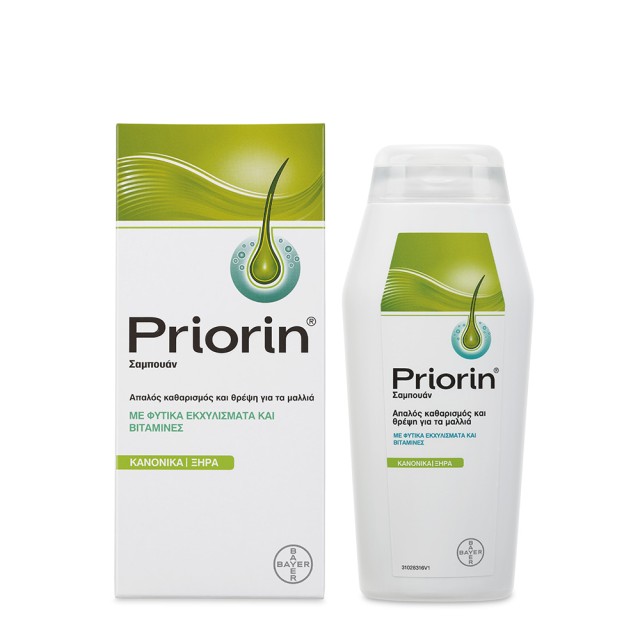 PRIORIN Σαμπουάν Θρέψης Με Φυτικά Εκχυλίσματα & Βιταμίνες - Κανονικά / Ξηρά Μαλλιά 200ml